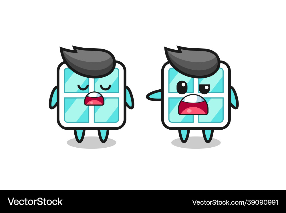Argue between two cute window characters Vector Image