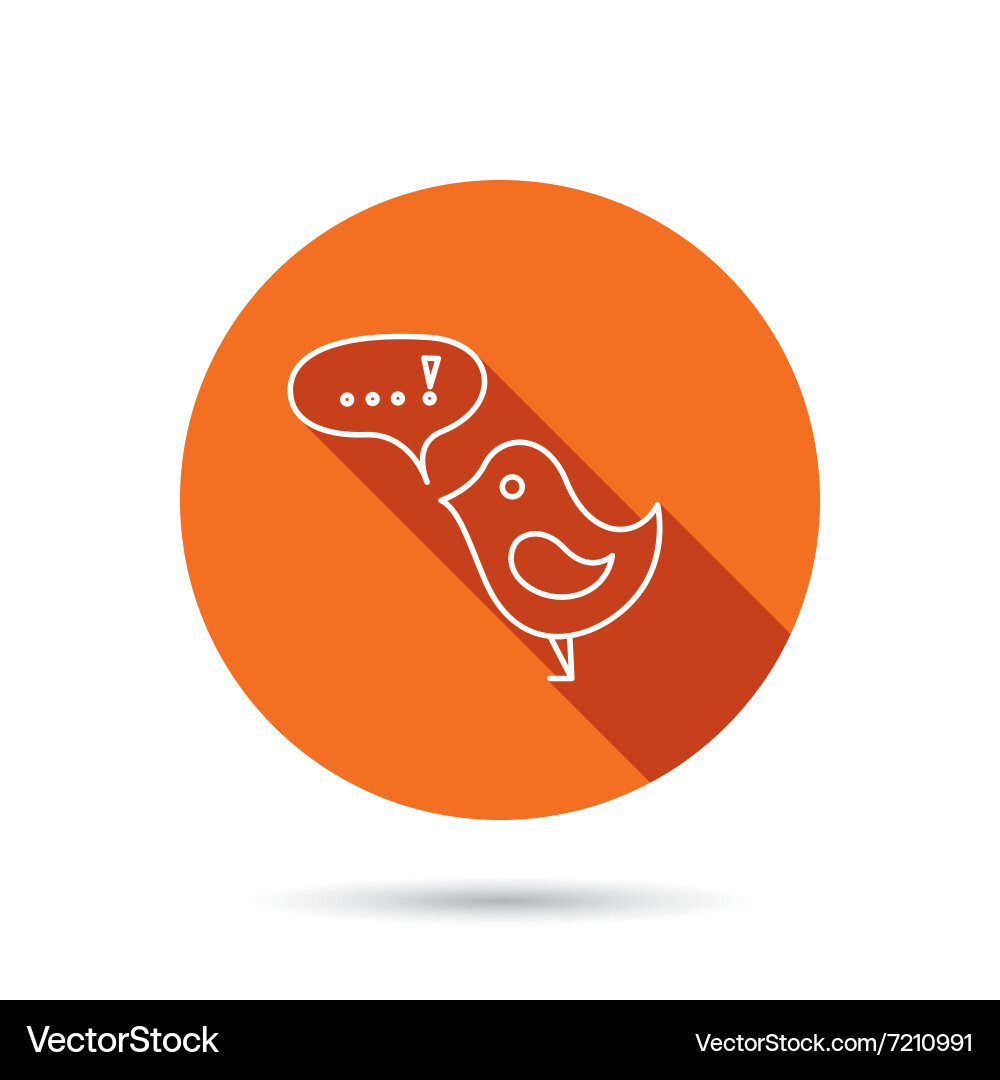 Bird with speech bubble icon short messages Vector Image