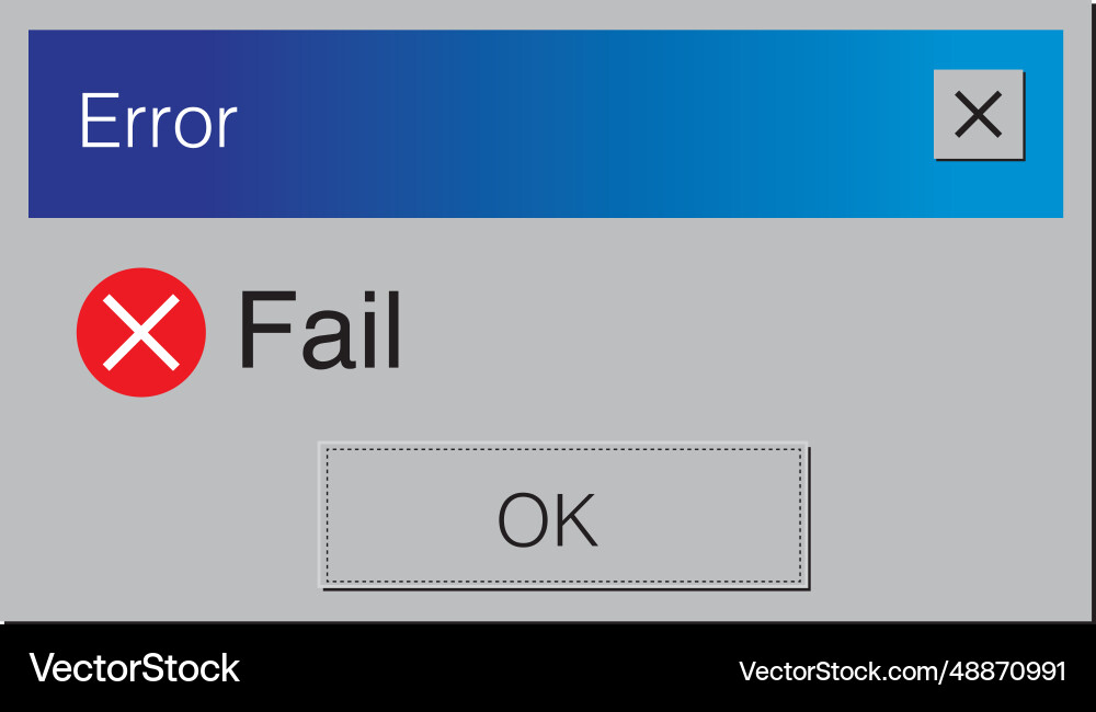 Classic system error warning dialog Classic system error warning dialog vector image