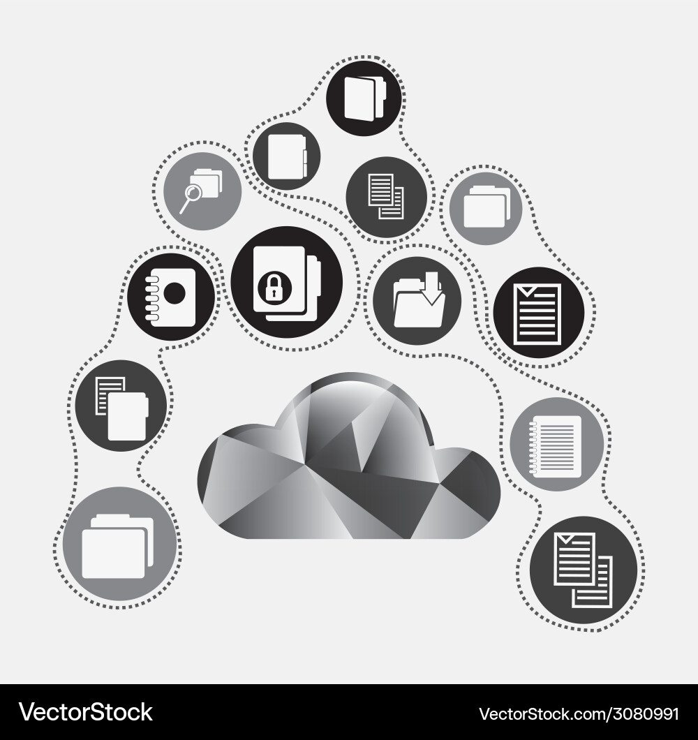 Cloud computing design vector image