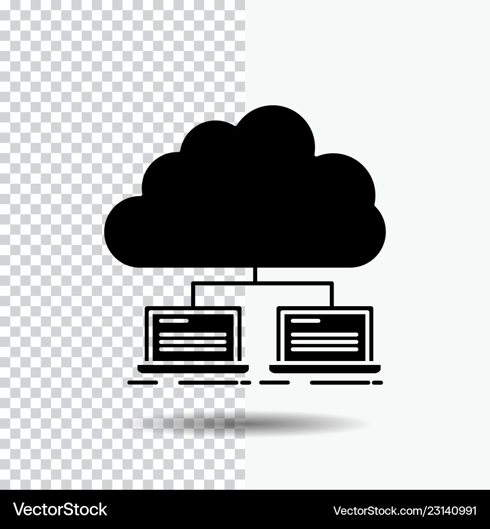 Cloud network server internet data glyph icon vector image
