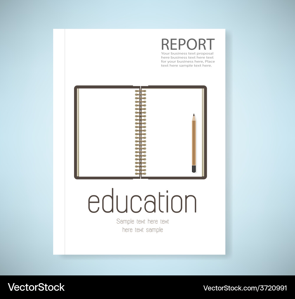 Cover report open notebook vector image