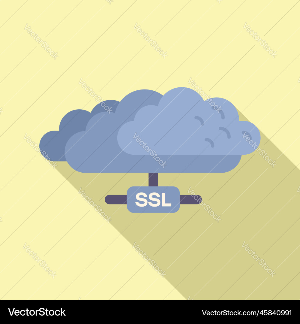 Data cloud ssl certificate icon flat web Data cloud ssl certificate icon flat web vector image
