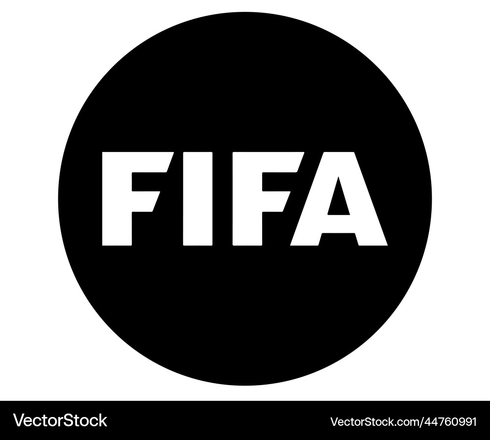 Fifa official logo white and black symbol design Fifa official logo white and black symbol design vector image