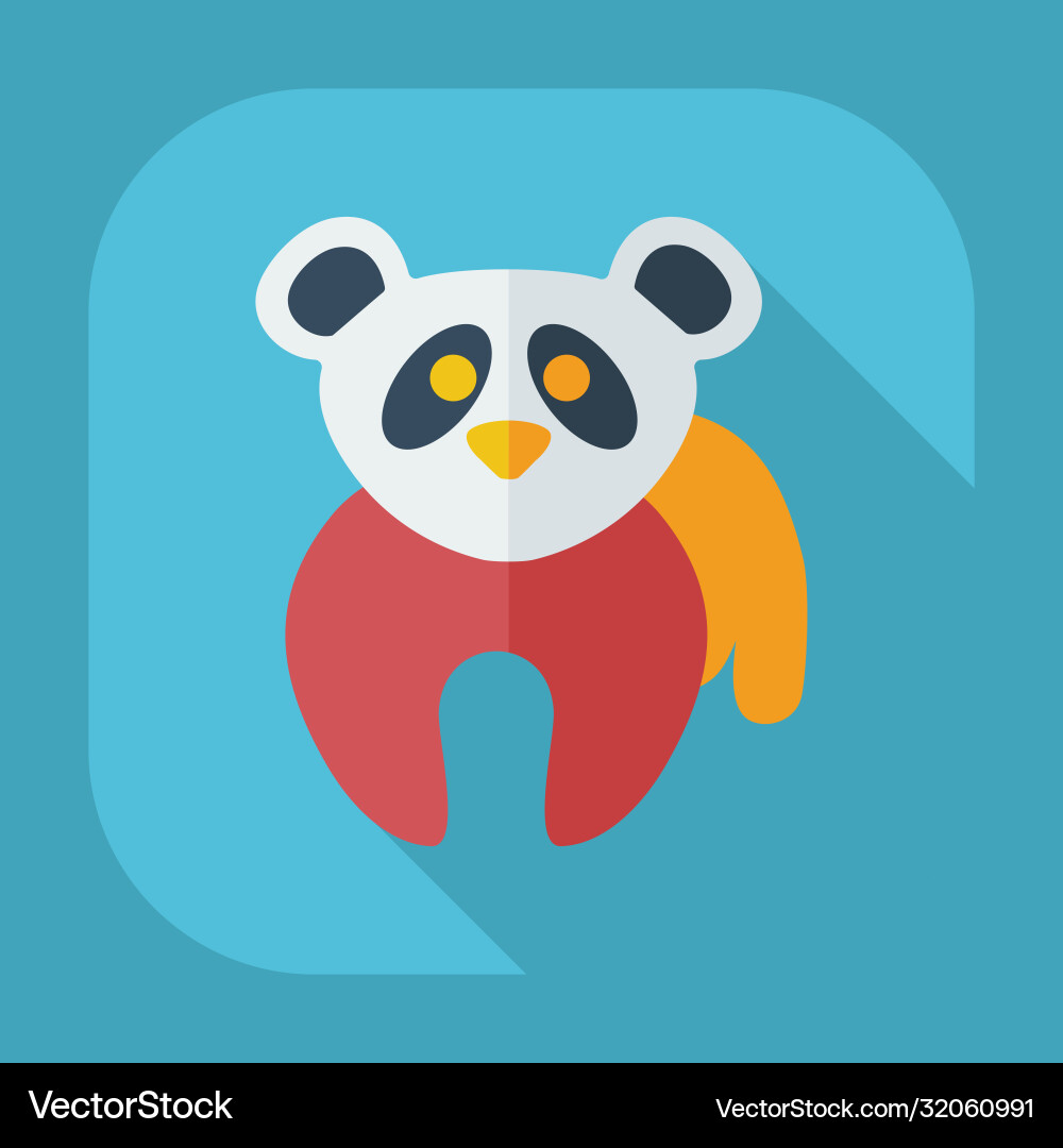 Flat modern design with shadow icons pandas Flat modern design with shadow icons pandas vector image