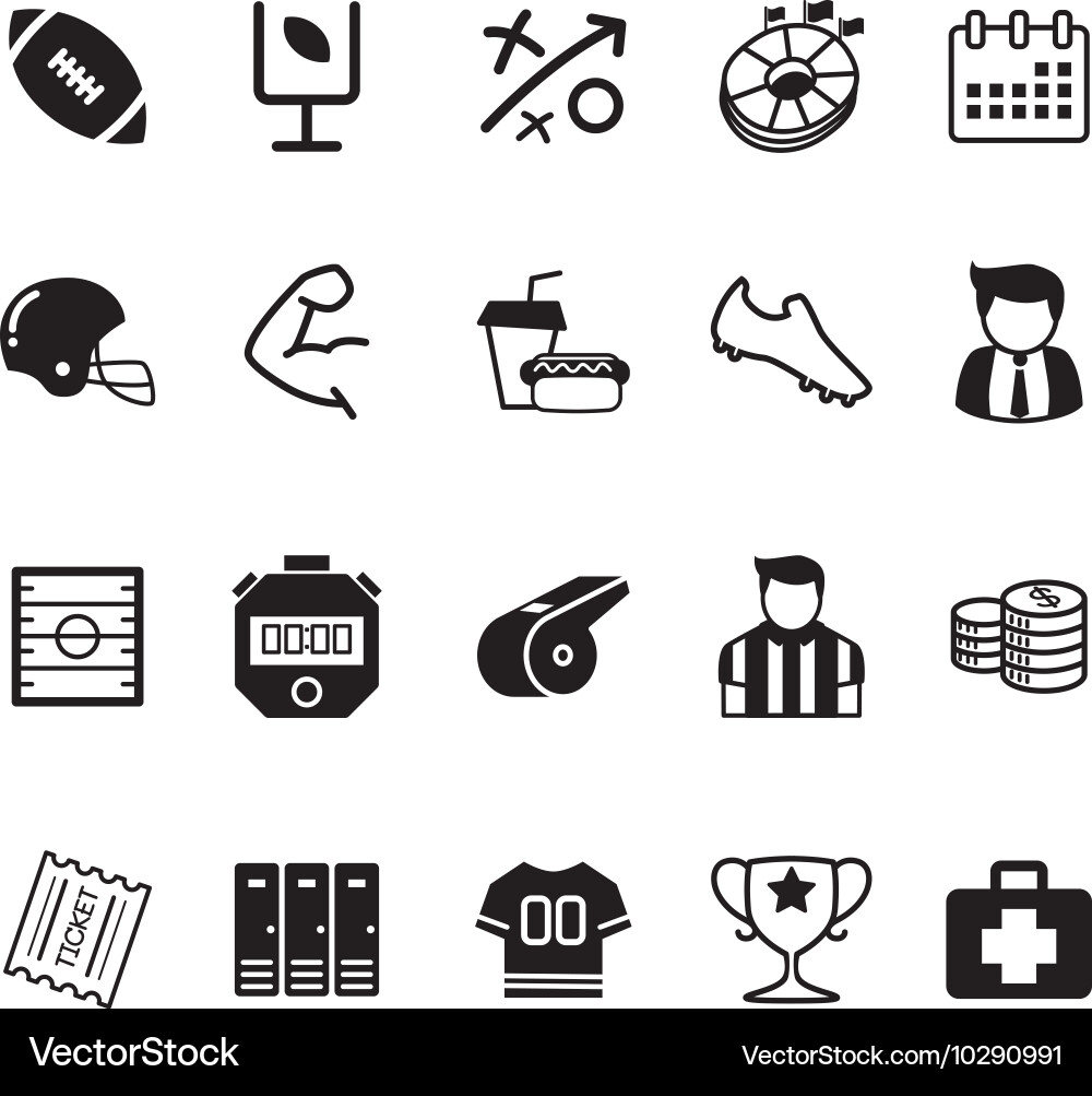 Football Icon Set - Sports Equipment Vector Image
