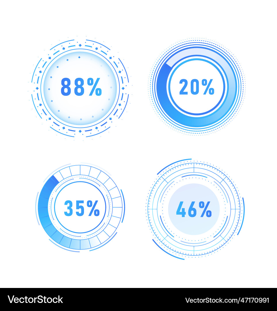 Hud loading bars white set Hud loading bars white set vector image