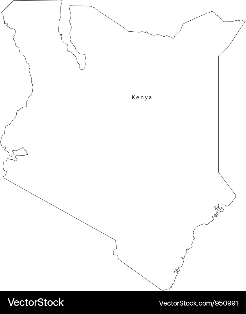 kenya-outline-map-black-and-white-royalty-free-vector for Free Printable Map Of Kenya Kenya Outline Map - Black and White Royalty Free Vector for Free Printable Map Of Kenya