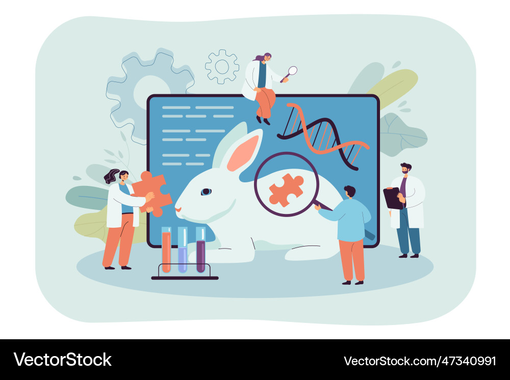 Layout with genetically modified rabbit Layout with genetically modified rabbit Vector Image