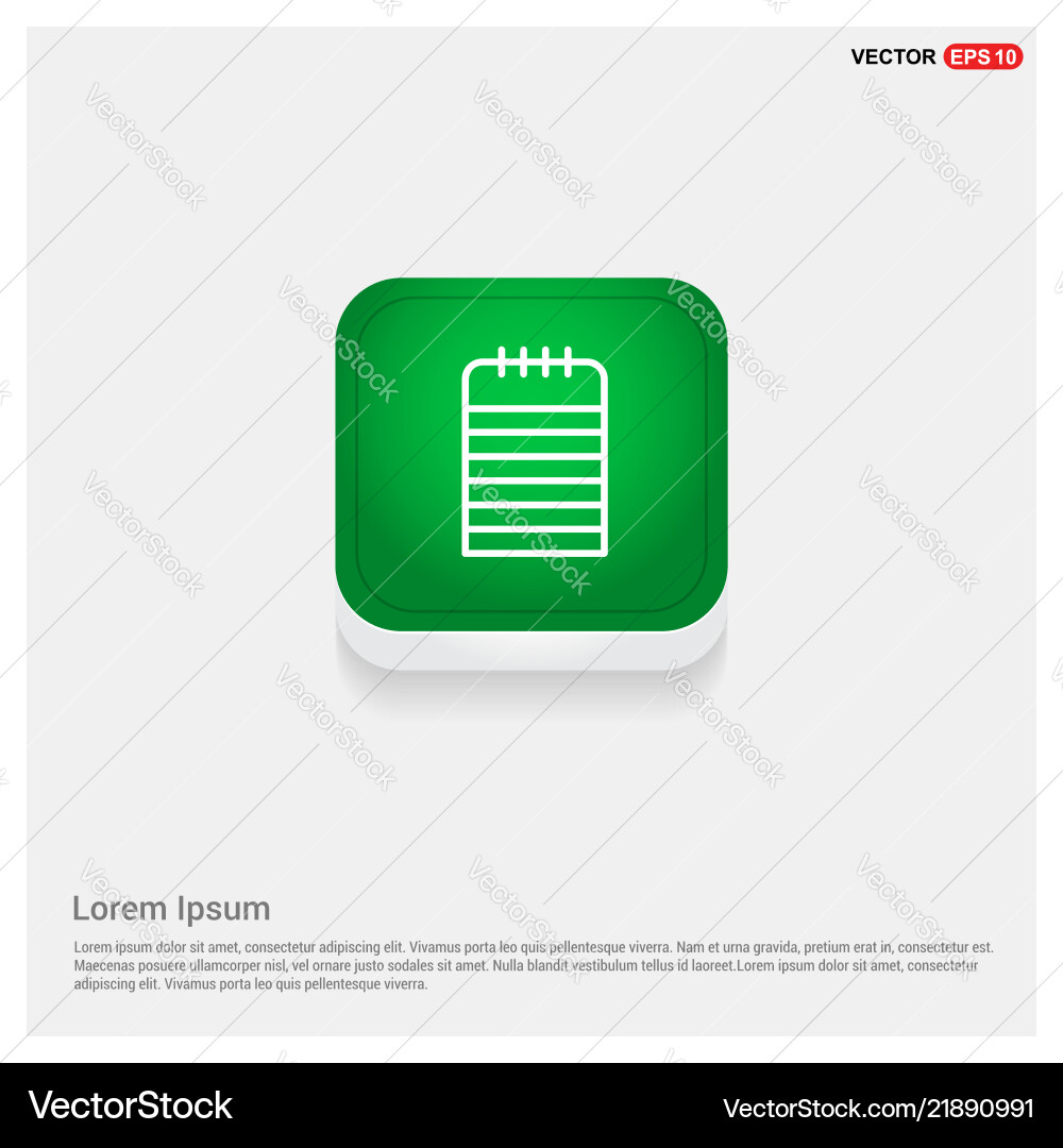 Note icon green web button Note icon green web button Vector Image