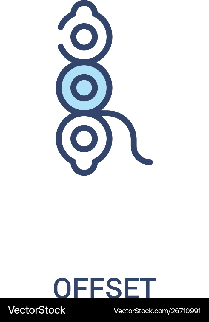 Offset concept 2 colored icon simple line element Offset concept 2 colored icon simple line element vector image