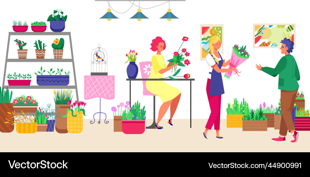 Plant green bouquet flower store shop florist Plant green bouquet flower store shop florist vector image