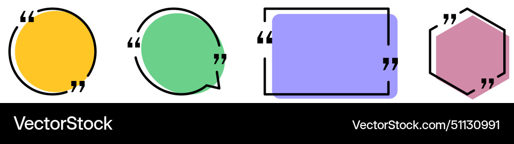 Quote bubbles set can use for comment title vector image