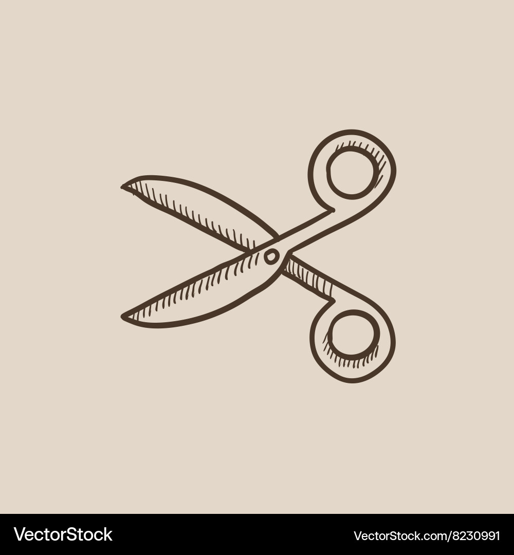 Scissors sketch icon Vector Image