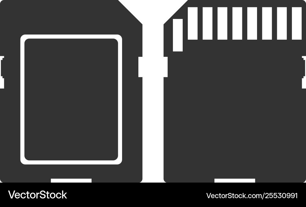 Sd card icon isolated memory adapter Sd card icon isolated memory adapter vector image