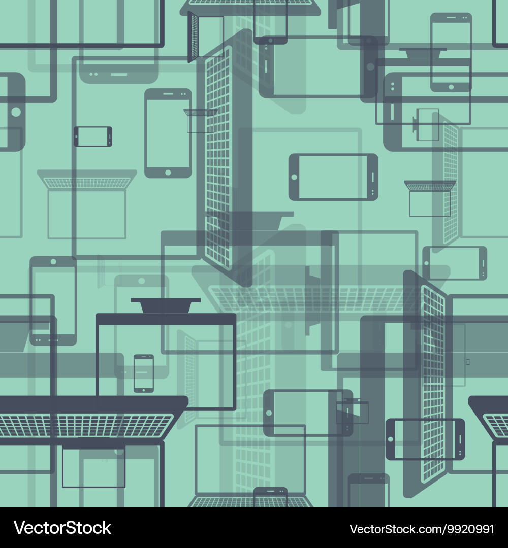Seamless pattern with gadjets Vector Image