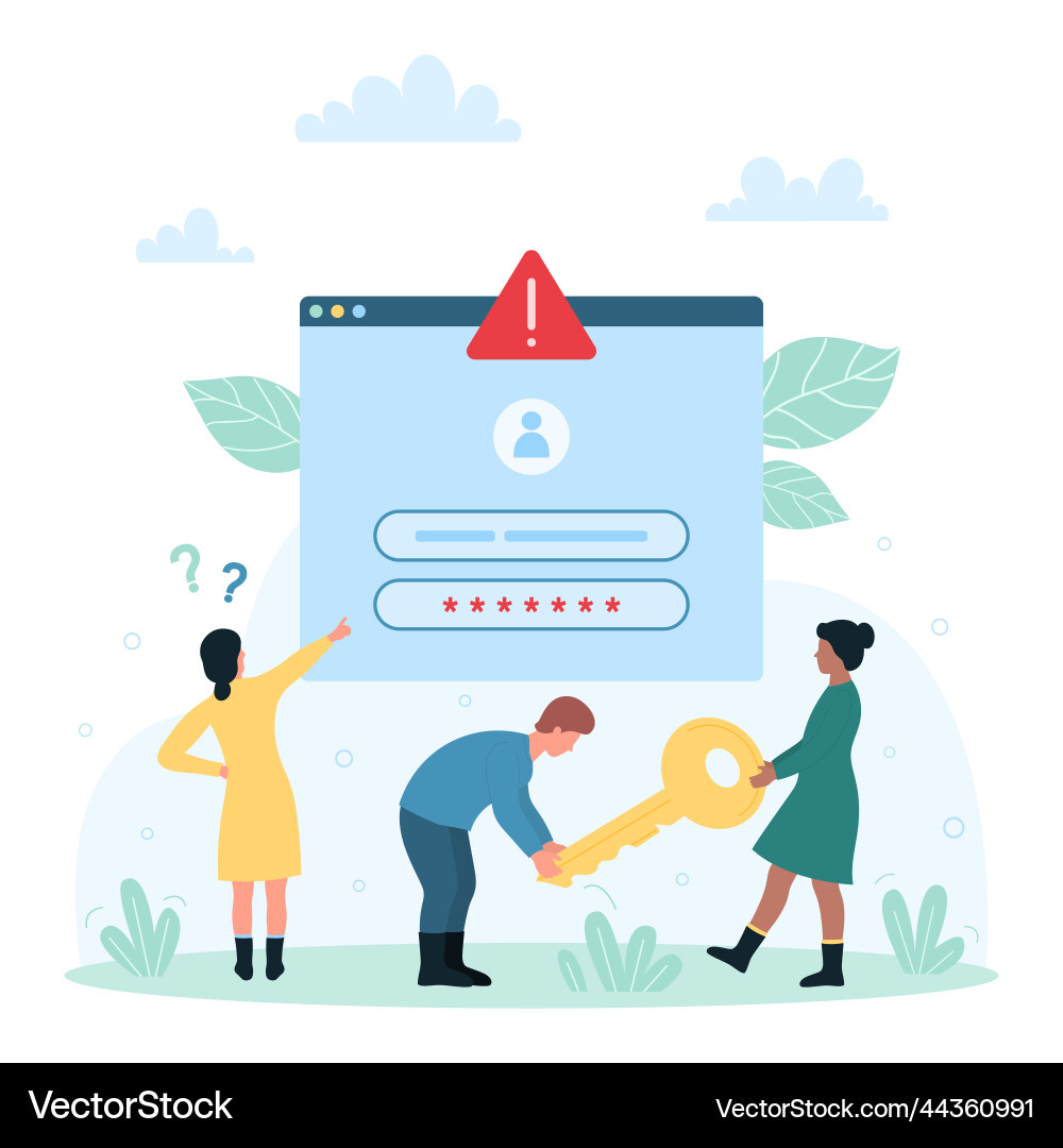 Security of login and password for user account vector image