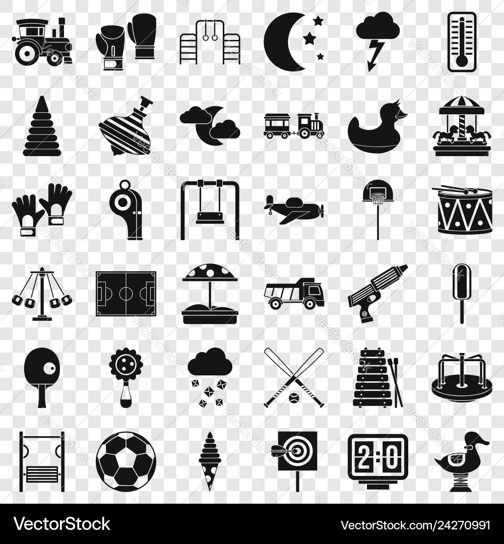 Small playground icons set simple style vector image
