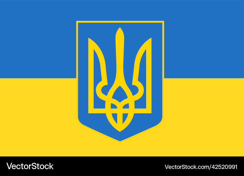 Ukraine Wappen Flagge Trident Heraldry Ukraine Wappen Flagge Trident Heraldry vektorbild