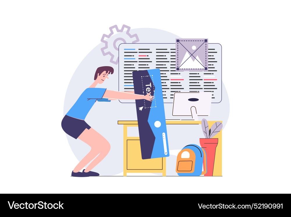 Web development concept in modern flat design Web development concept in modern flat design vector image