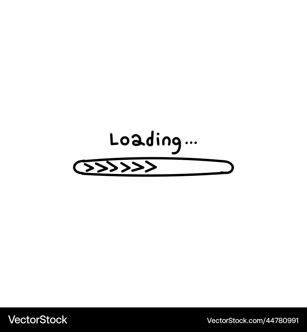 Web loading bar hand drawn icon vector image