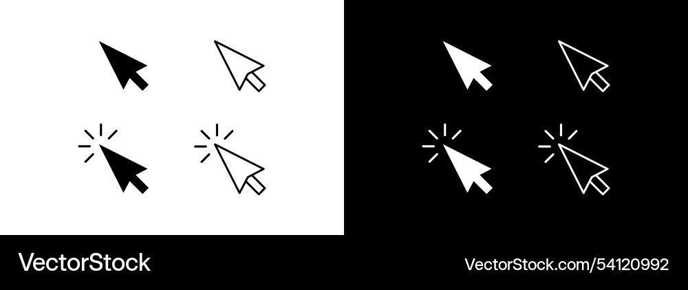 A set of click arrows vector image