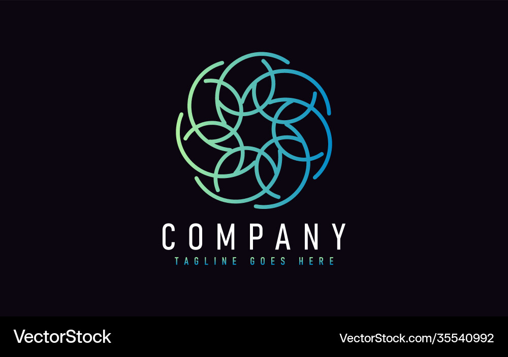 Abstract modern logo design based from circular Vector Image