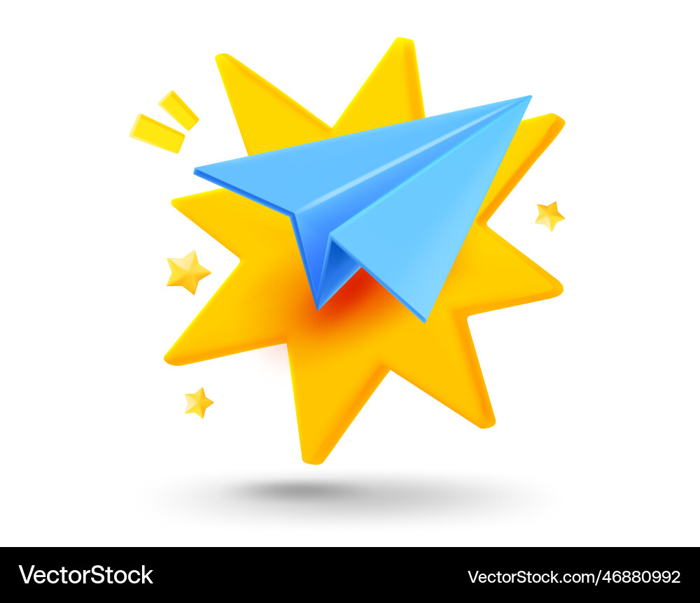 Blue airplane with explosion effect 3d mobile vector image