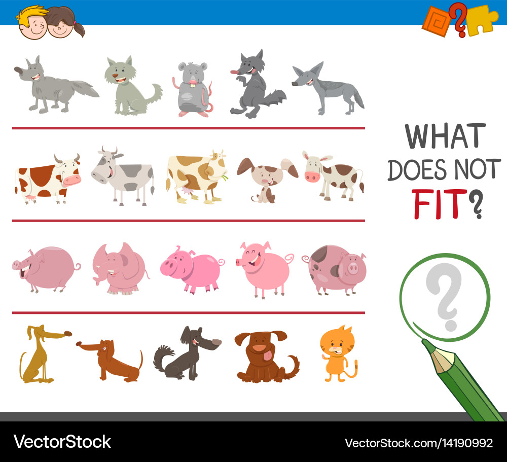 Find improper picture in row Vector Image