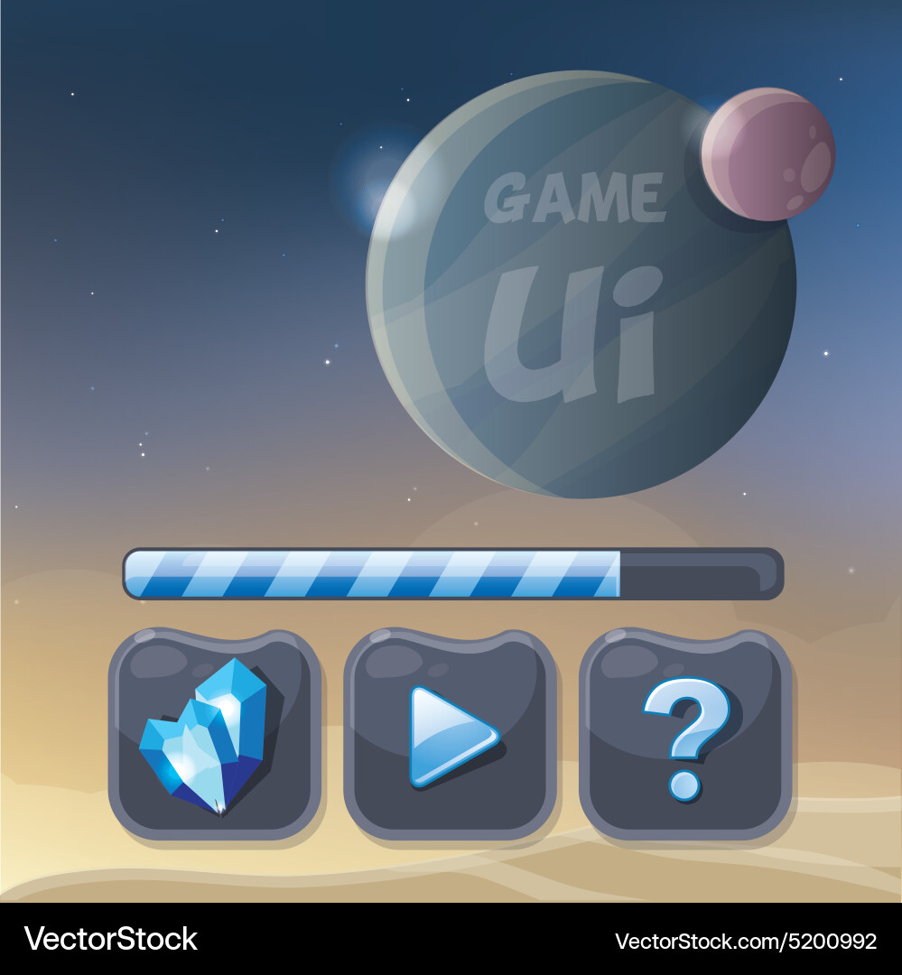 Game ui design elements vector image