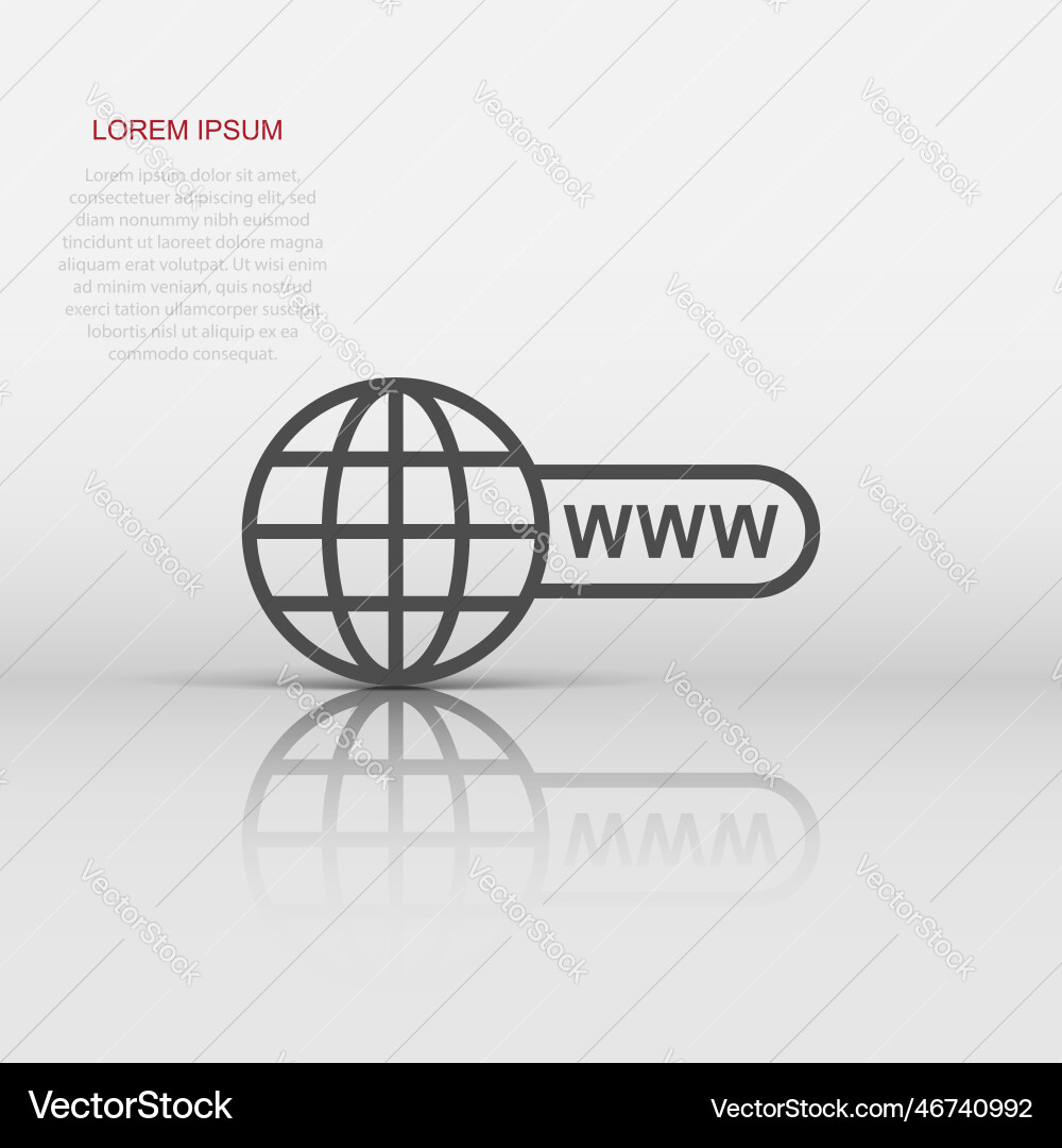 Go to web icon in flat style globe world sign Go to web icon in flat style globe world sign vector image