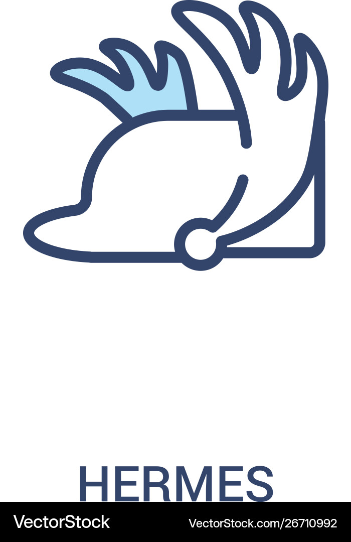 Hermes concept 2 colored icon simple line element vector image