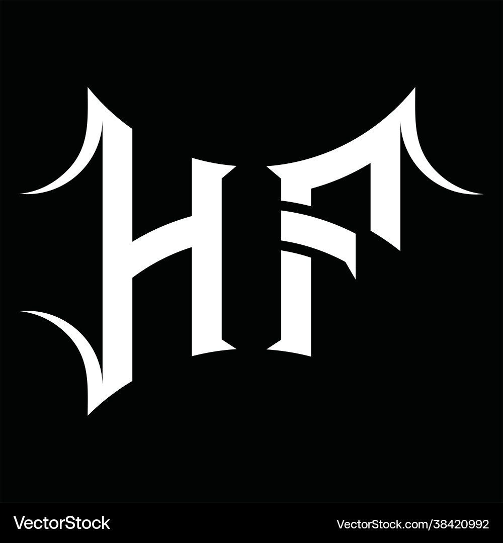 Hf logo monogram with abstract shape design Vector Image