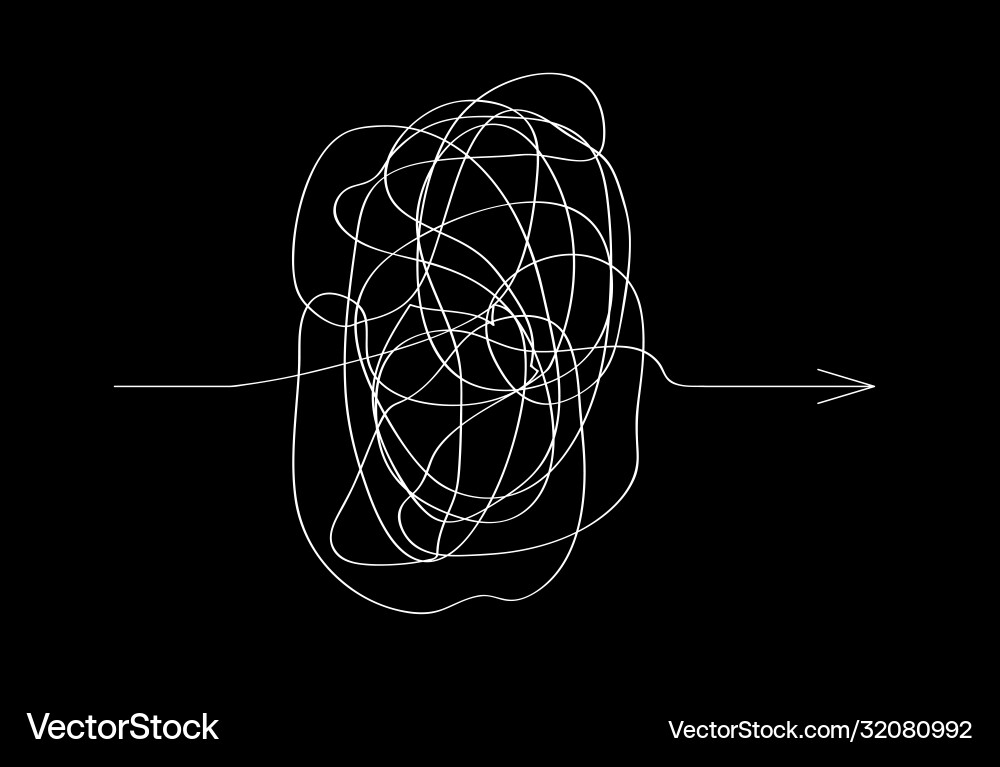 Icon complicated way with scribbled round vector image