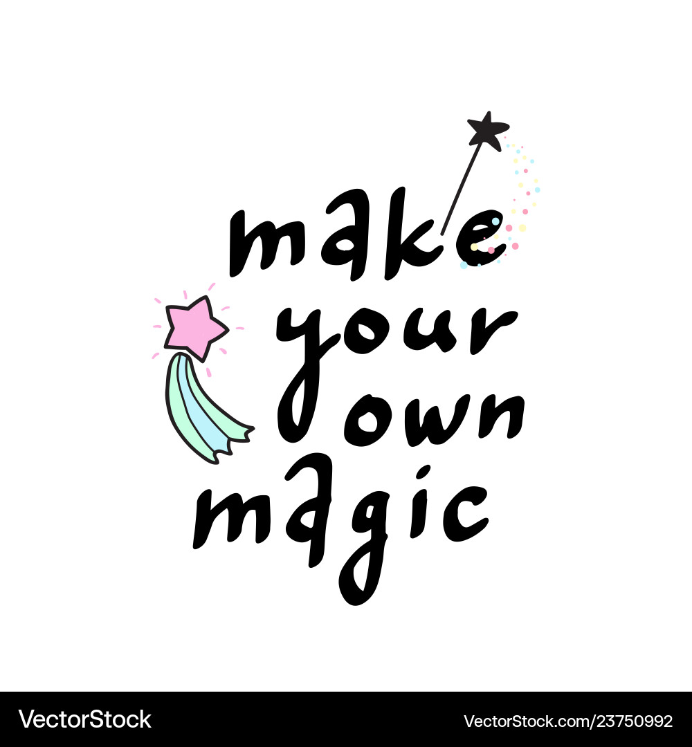 Make your own magic handwritten text with comet vector image