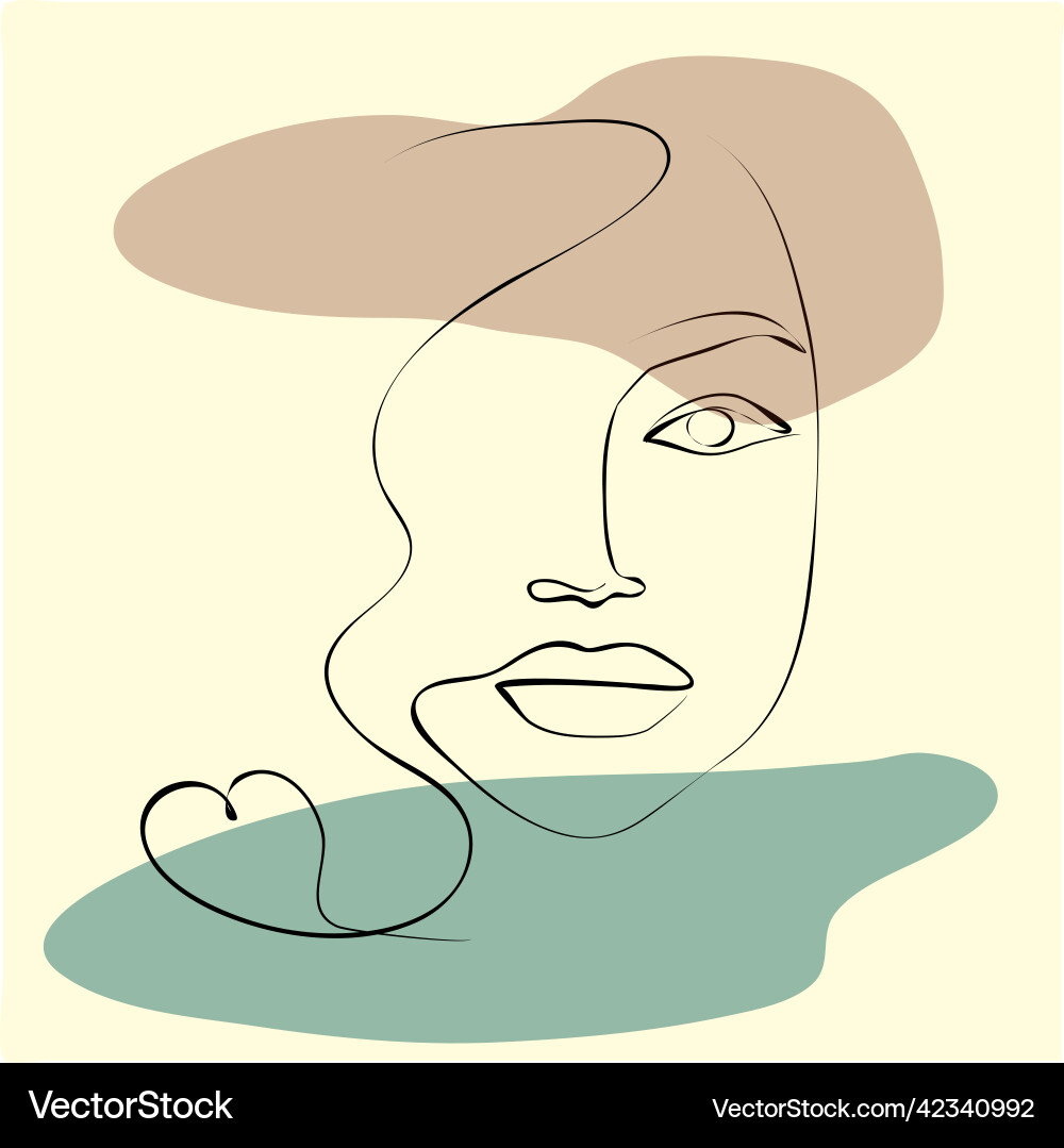 Modern abstract lines minimalistic female faces Modern abstract lines minimalistic female faces vector image