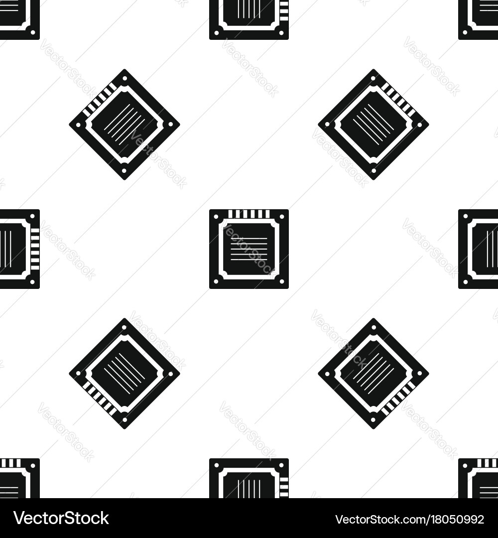 Modern multicore cpu pattern seamless black vector image