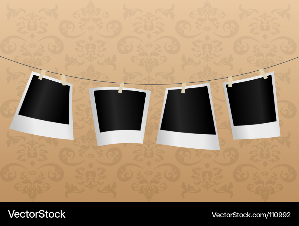 Polaroids on string vector image