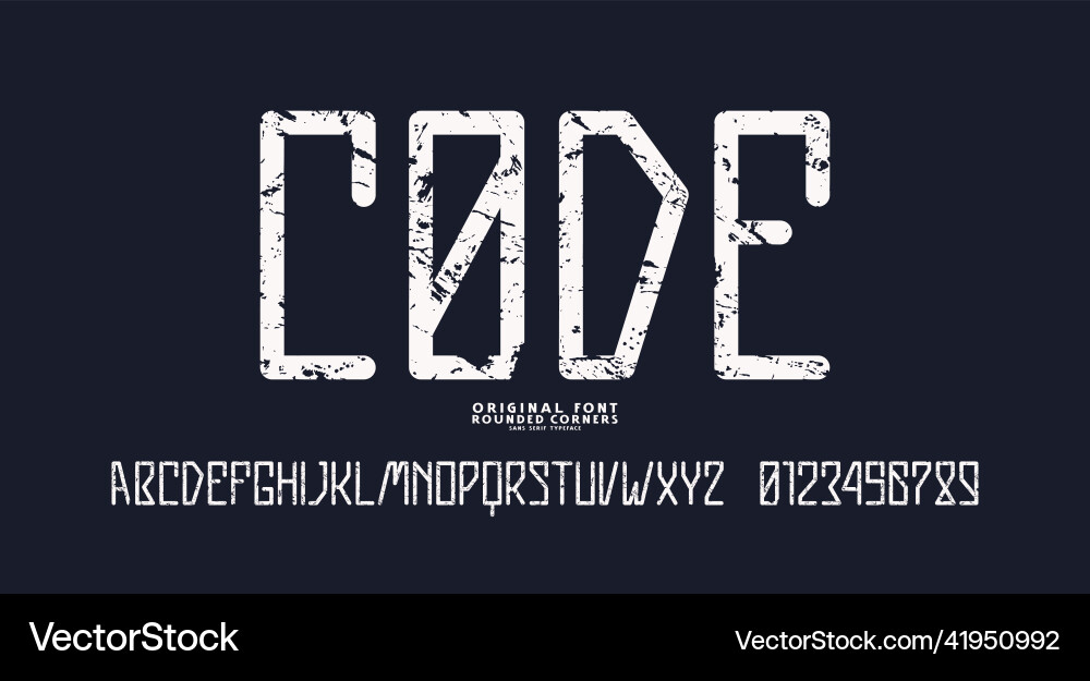 Sans serif font with rounded corners Sans serif font with rounded corners vector image