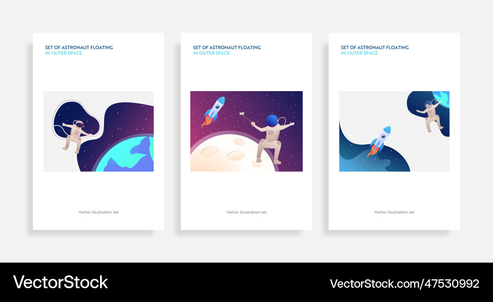 Set of astronaut floating in outer space Set of astronaut floating in outer space vector image
