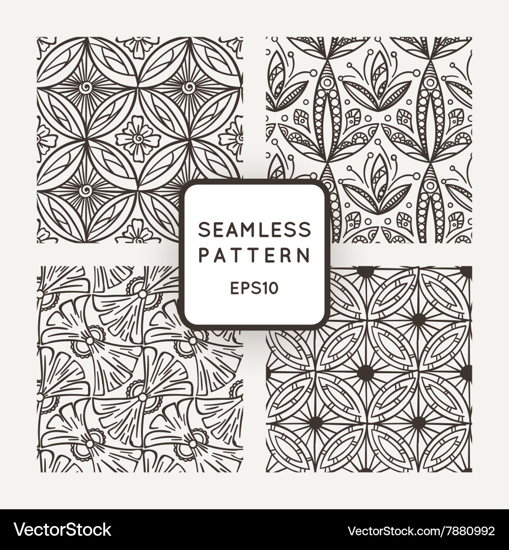 Set of seamless patterns in the style vector image