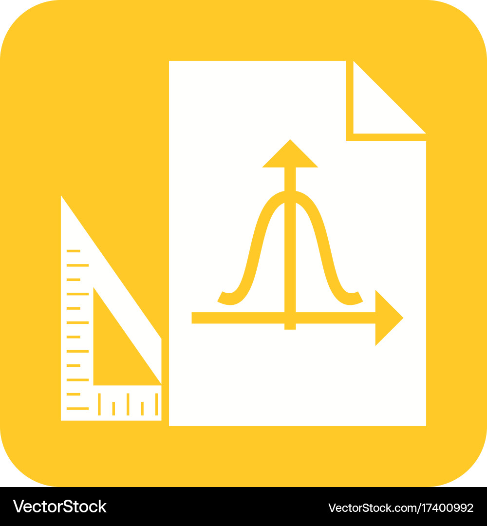 Set square and graph vector image