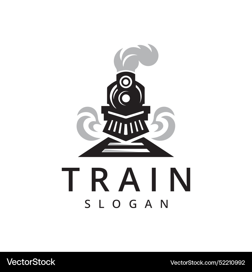 Simple vintage old locomotive train logo design Vector Image