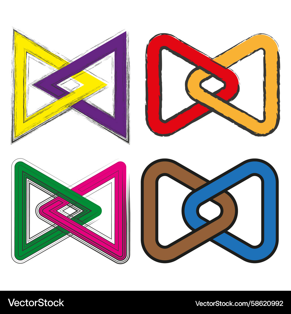 Sketch triangle icon rough loop emblem color Vector Image