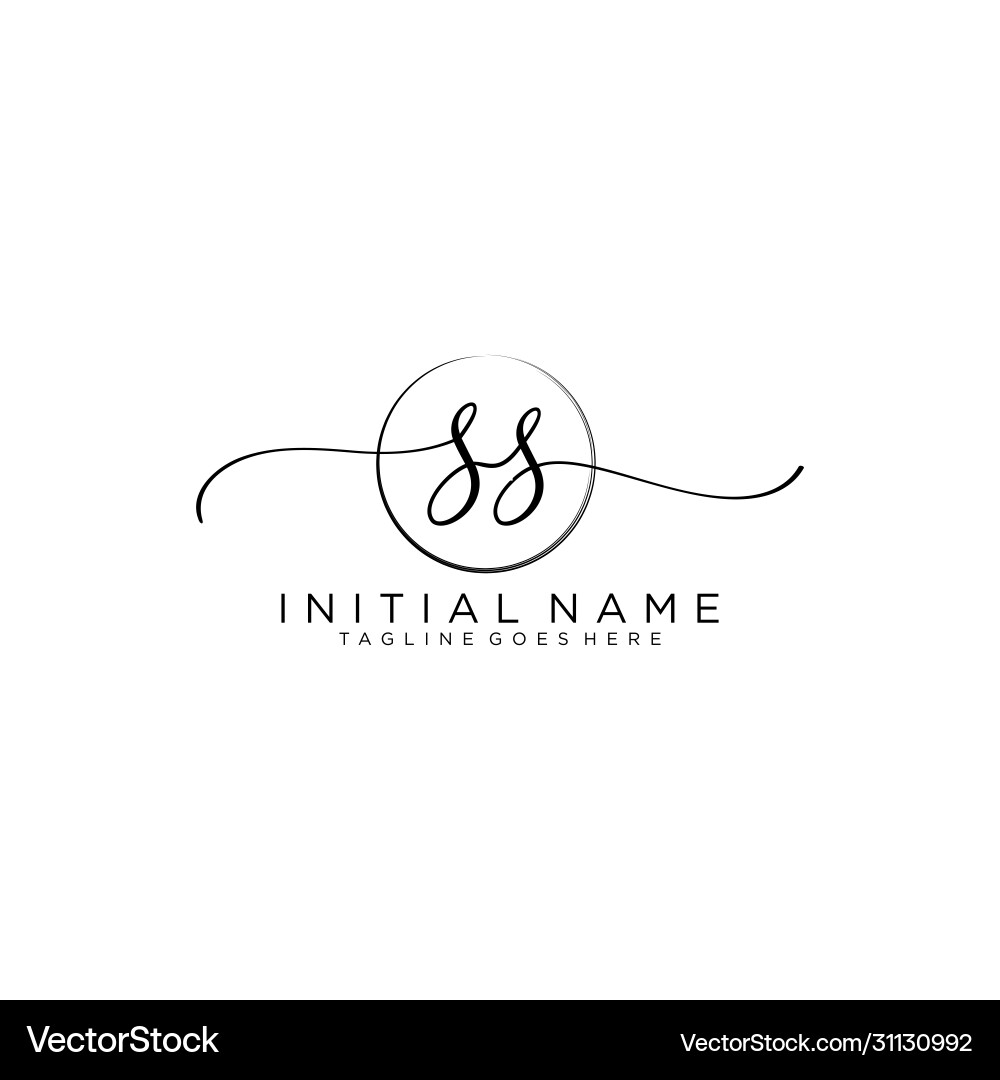 Ss initial handwriting logo with circle template Vector Image