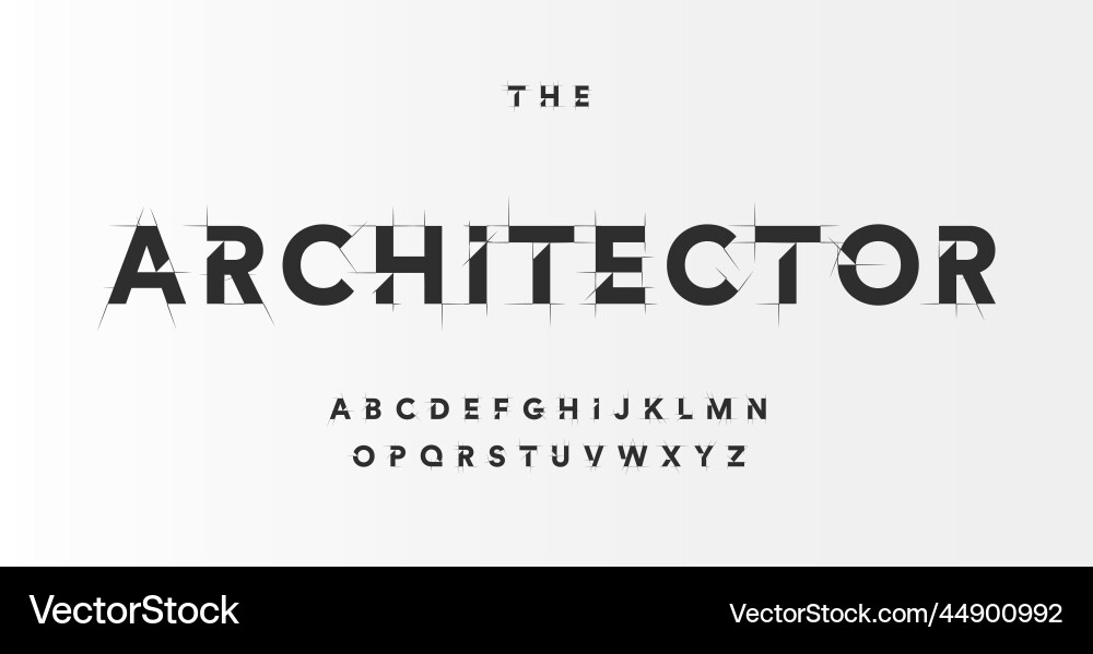 Technical Blueprint Font - Architectural Style vector image