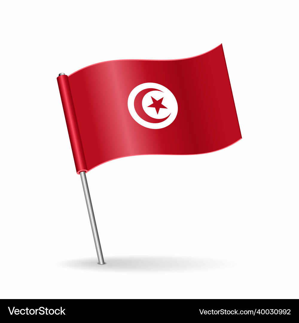 Tunisian flag map pointer layout Tunisian flag map pointer layout vector image