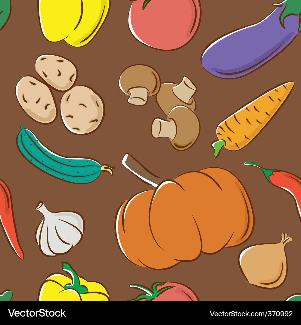 Vegetables color pattern vector image