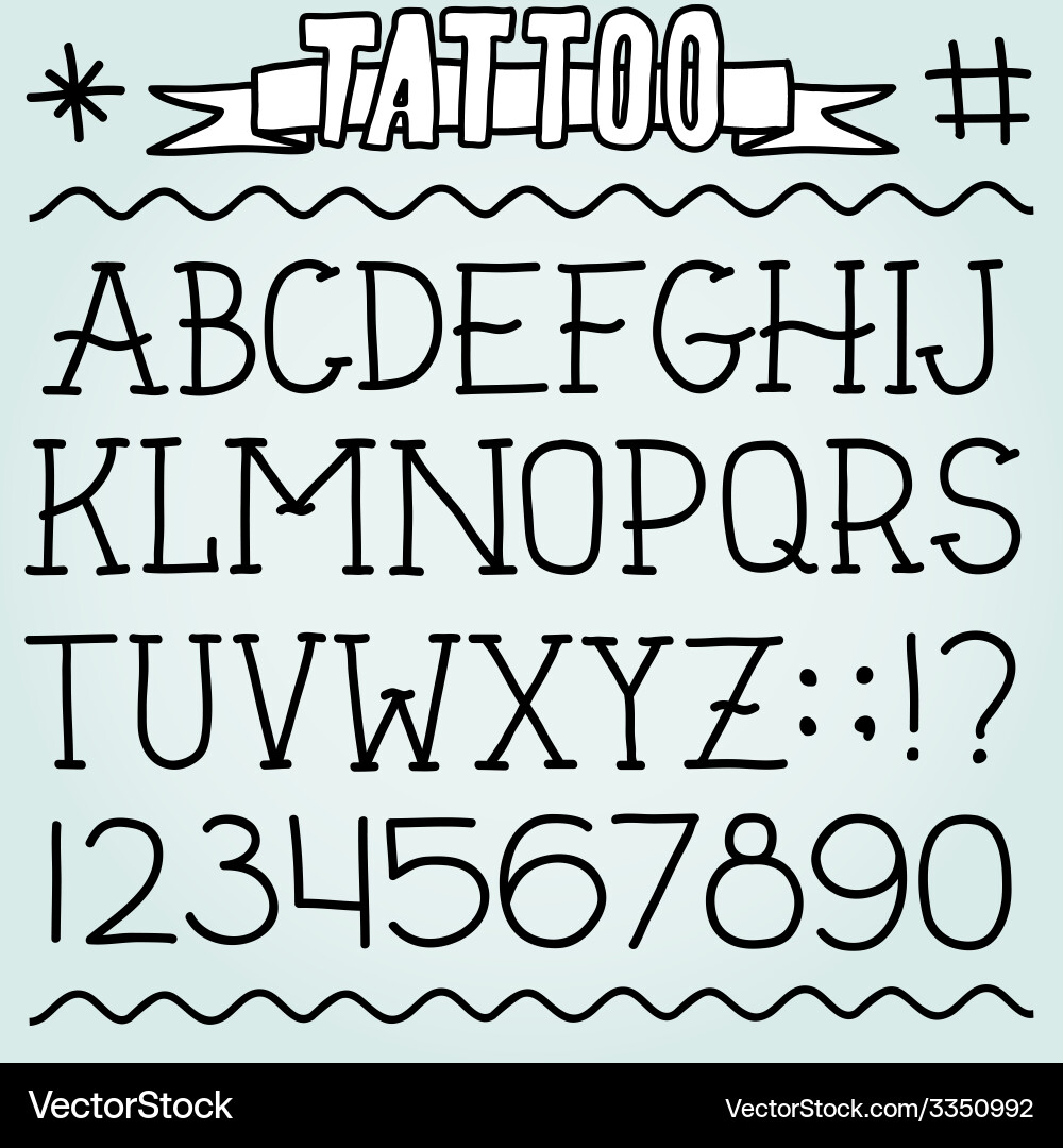 Vintage Tattoo Script Font Vector Image