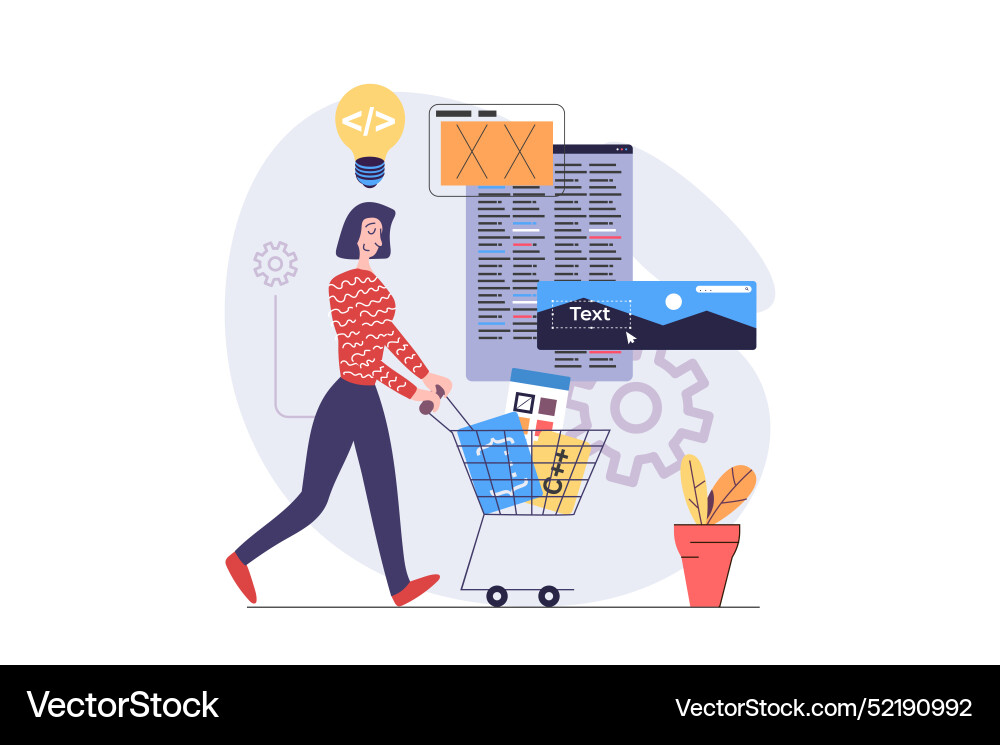 Web development concept in modern flat design Web development concept in modern flat design vector image